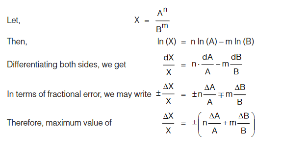 Errors in Quantity raised to Some Power