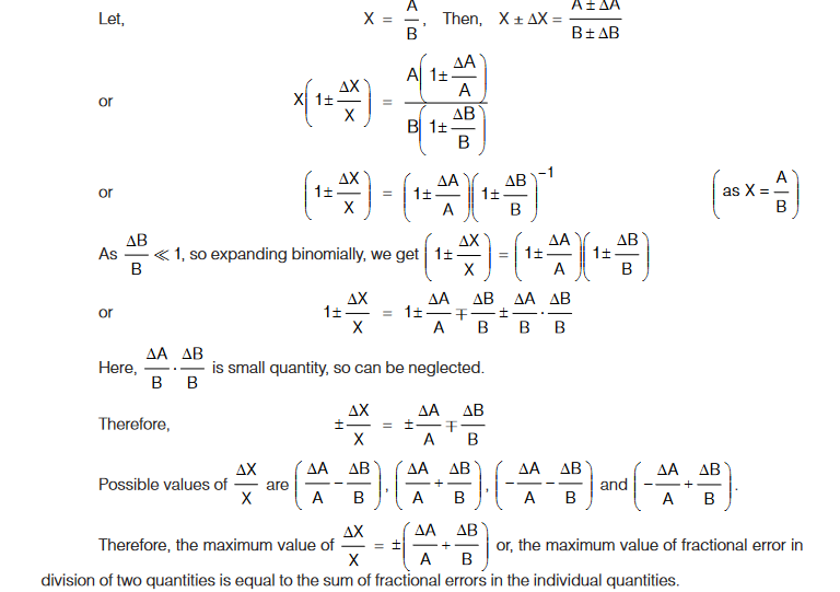 errors in division