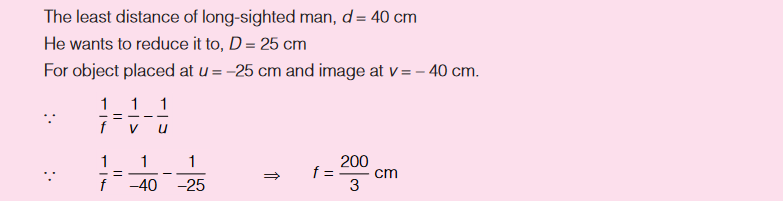 least distance of long sighted